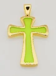 Cross Pendant 4cm - Green
