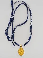 Miraculous Medal with Beads - Blue Liberty Cord