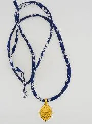 Miraculous Medal with Beads - Blue Liberty Cord