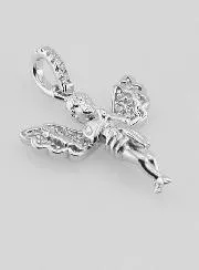 Silver Guardian Angel Pendant – 23mm