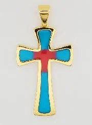 Cross Pendant 4cm – Blue and Red