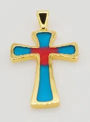Cross Pendant 4cm – Blue and Red