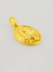 Our Lady of Fatima Medallion in 18 Carat Gold-Plated Silver – 15mm