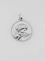 Silver Guardian Angel and Dove Medal – 12mm