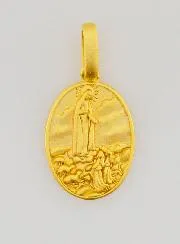 Our Lady of Fatima Medal in 18k Gold-plated Silver – 16mm