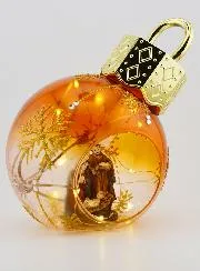Illuminated Christmas Bauble with Nativity Scene – 12cm