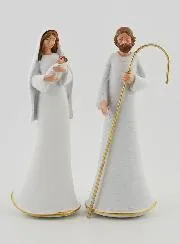 Modern Holy Family White and Gold – 12cm
