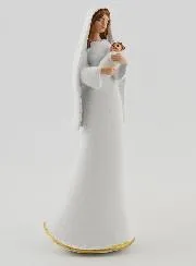 Modern Holy Family White and Gold – 12cm