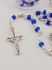 Children's Lourdes Rosary with Blue Beads