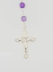 Amethyst Beads and Solid Silver Rosary