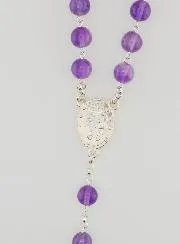 Amethyst Beads and Solid Silver Rosary