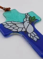 Dove of Peace Glass Cross