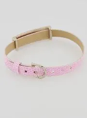 All Saints Pink Leather Bracelet