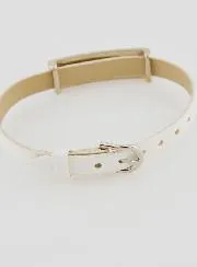 All Saints White Leather Bracelet