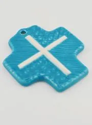 Christ's Cross Blue Ceramic Cross
