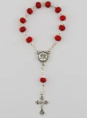 Wooden Decade Rosary Gift + Lourdes Icon Souvenir