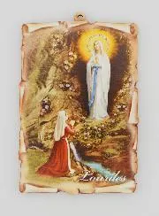 Wooden Decade Rosary Gift + Lourdes Icon Souvenir