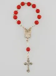 Wooden Decade Rosary Gift + Lourdes Icon Souvenir