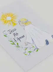 Jesus King of Love Girl Communion Card