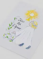 Jesus King of Love Girl Communion Card