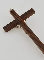 Silver Metal Christ & Wood Crucifix