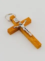 Communion Christ Wood Cross Pendant