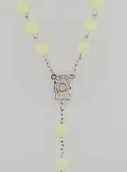 Fluorescent Rosary on a Silvery Chain