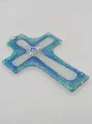 Handcrafted Communion Glass Cross