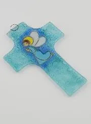 Angel in Prayer Glass Cross