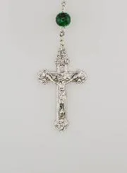 Lourdes Rosary with Green Mother of Pearl Beads