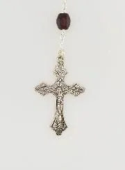Dark Wooden Rosary on a Chain