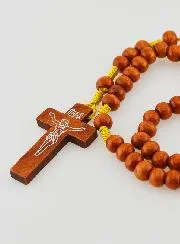 Wooden Rosary Light Brown on a String