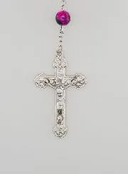 Rosary with Pearlescent Pink Rhinestone Beads