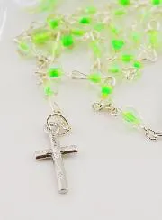 Children's Rosary with Green Beads - Candy Box