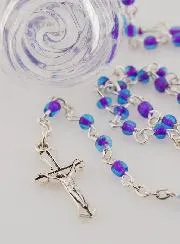 First Communion Rosary with Purple Beads