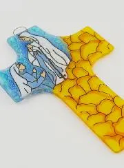 Our Lady of Lourdes Glass Cross