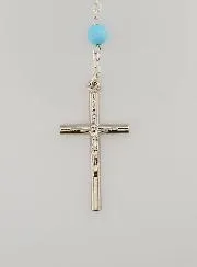 Rosary with Blue Glass Beads