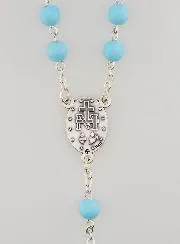 Rosary with Blue Glass Beads