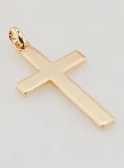 Gold Plated Carved Cross Pendant
