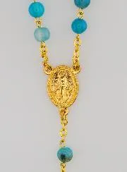 Agate Beads Rosary - Golden Chain