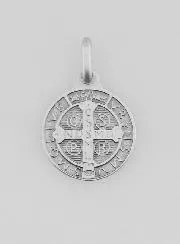 Saint Benedict Solid Silver Medal - 1,4 cm