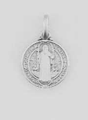 Saint Benedict Solid Silver Medal - 1,4 cm