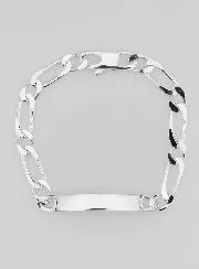 Matt Silver Curb Bracelet 21 cm - Figaro Mesh 0,7 cm