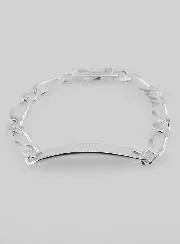 Matt Silver Curb Bracelet 21 cm - Figaro Mesh 0,7 cm
