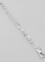 Silver Curb Bracelet 19 cm - Figaro Mesh 0,7 cm