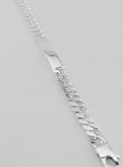 Silver Gourmette Bracelet Identity 19 cm - Mesh 0,7 cm