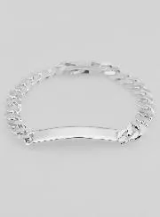 Silver Gourmette Bracelet Identity 19 cm - Mesh 0,7 cm