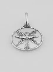 Holy Spirit Dove Solid Silver Medal - 1,4 cm