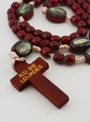 Our Lady of Lourdes Rosary - Wooden Beads