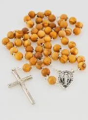 Rosary with Our Lady of Miracles Medal - Wooden Beads